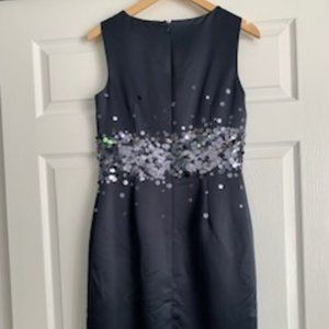 Calvin Klein Satin Sheath Sequin Cocktail Dress